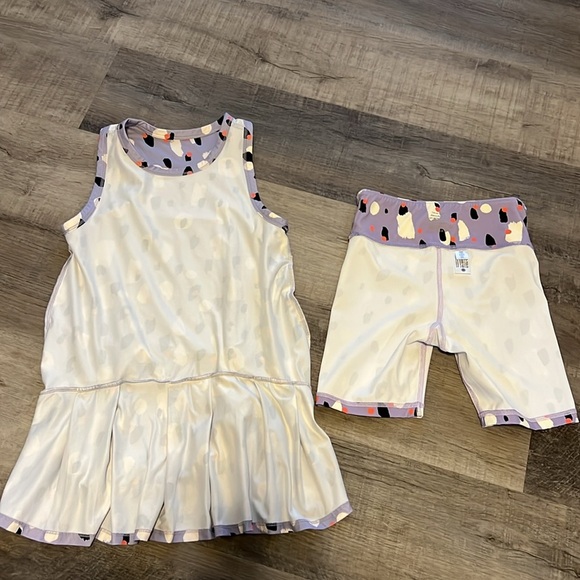 Hanna Andersson drop waist dress with matching bike shorts - Picture 5 of 8